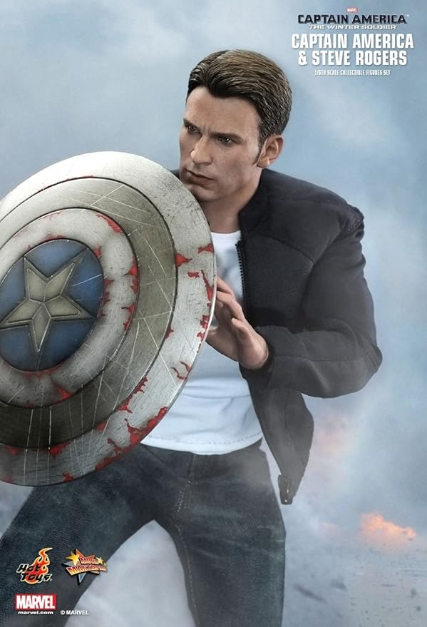 Hot Toys The Winter Soldier Movie Masterpiece Captain America & Steve Rogers Collectible Figure Set