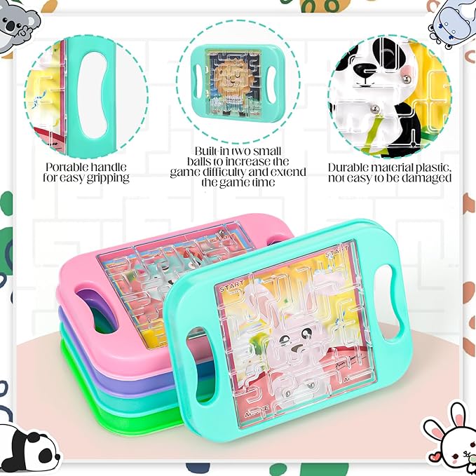 24 Pcs Maze Puzzle Cube Bulk Maze Game Puzzle Educational Cube Handheld Brain Teaser Puzzles Party Favor Easter Classroom Exchange Gift for Students Adult Teacher(Classical)