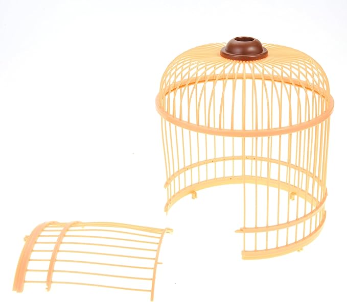 PowerTRC Singing & Chirping Bird in Cage, Realistic Sounds & Movements, Sound Activated, Battery Operated, Great Desk and Room Accessory, Pet Caged Bird Toy (10” x 7”)