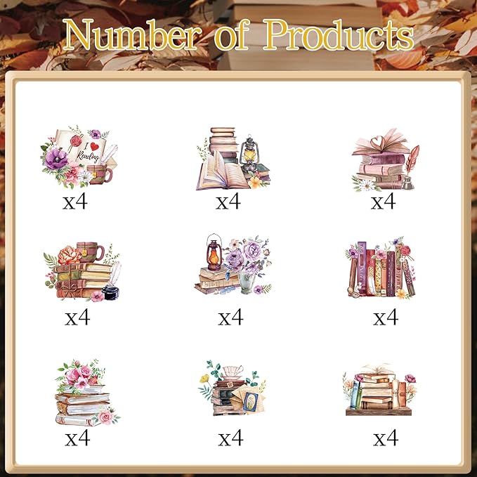 Book Themed Party Decorations - 36PCS Book Club Cupcake Toppers Birthday Decoration I Love Reading Cupcake Picks Decor Supplies for Library