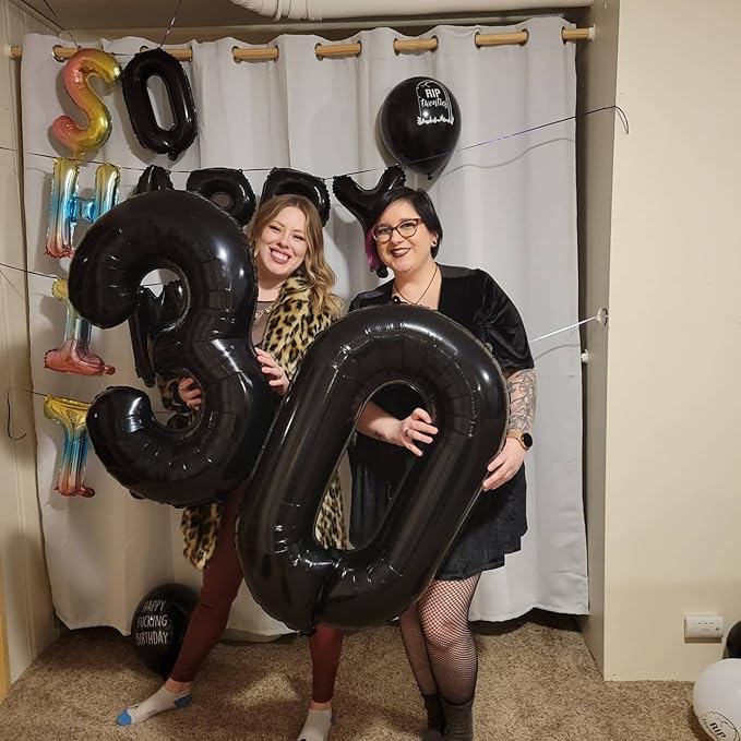 Number 0 Balloons 40 Inch Black Number Balloons for 10 20 30 40 50 60 70 80 90 100 Numbers Balloon Birthday Decorations Wedding Event Baby Shower