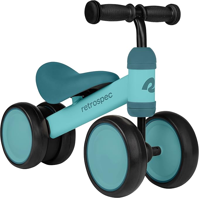 Retrospec Cricket Baby Balance Bike, 4-Wheel Ride-On Toy for Ages 12-24 Months – First Bike & Toddler Bike for 1 Year Old Boys & Girls, First Birthday Gift