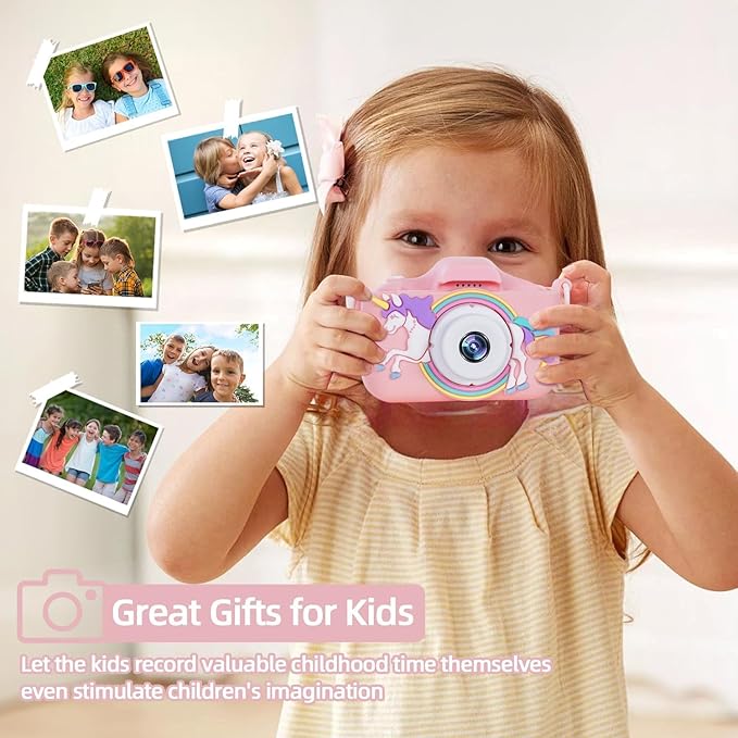 Kids Camera for 3-12 Years Old,Toddlers Childrens Girls & Boys Selfie Camera, 48 MP 1080P IPS Screen Dual Digital Toy Camera, Perfect for Kids Birthday with 32GB Card