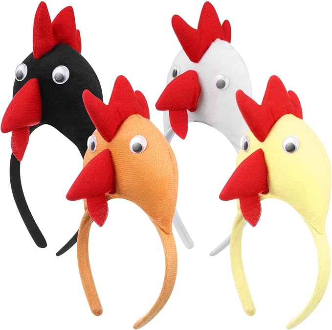 Garneck 16 PCS Chicken Headband Rooster Headband for Adults Kids Animal Chick Festival for Halloween Thanksgiving Party Supply (Random Color)