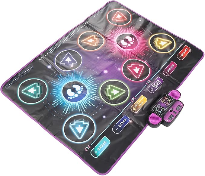 Interactive Dance Mat for Kids, 2 Player Electronic Dance Pad with Music & Game Modes for Siblings or Friends