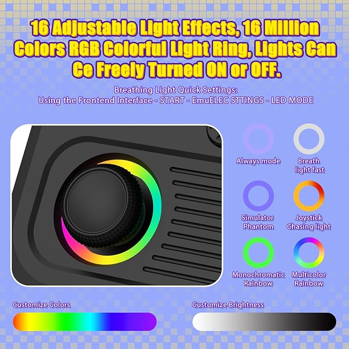 R36T Retro Gaming Console, 3.5'' IPS Screen CRT-Inspired, Handheld Game Console with 22000+ Classic Games Supports WiFi Networked Fighting and OTG, 3500mAh Battery, with Portable Case(Black 128GB)
