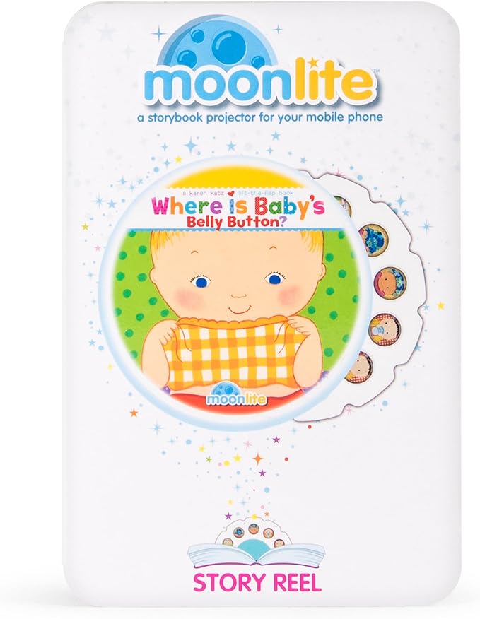 Moonlite Storybook Reels for Flashlight Projector, Kids Toddler | Where is Baby’s Belly Button | Single Reel Pack Story for 12 Months and Up