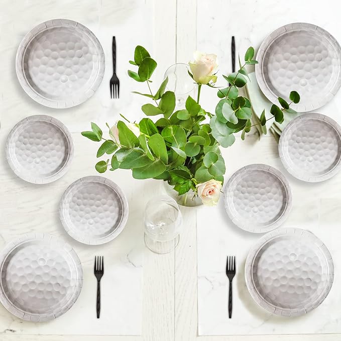 gisgfim 48 Pcs Golf Birthday Plates Supplies Paper Golf Party Decorations Sports Theme Dessert Dinner Plates Disposable Golf Party Favors Decoration for Boy birthday party Baby Shower