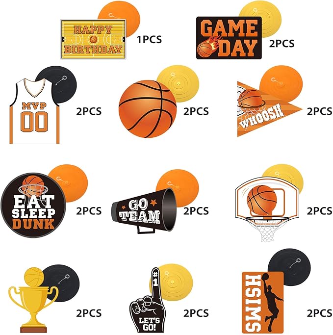 Sumind 30 Ct Basketball Hanging Swirl Decorations Basketball Sports Themed Sports Cutouts Whirls Favors for Birthday Photo Props Party Supplies Classroom Competition Decoration