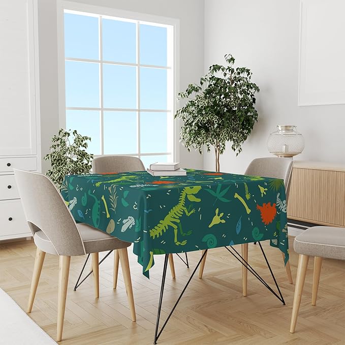 2Pack Dinosaur Table Cover, 54" x108" Dino Theme Tablecloth for Kids Birthday, Disposable Plastic Table Cloth for Boy’s Dino Party Decorations, Jurassic Party Supplies