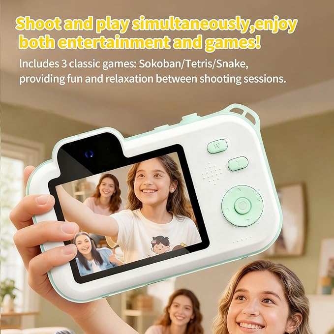 High-Definition 4K Kids Camera Toys for 3-12 Year Old Boys Girls,Mini Kid Digital Video Camera Children Camera Toy Dual-Lens Camera with 2.8in Color Screen,Best Christmas Birthday Gifts