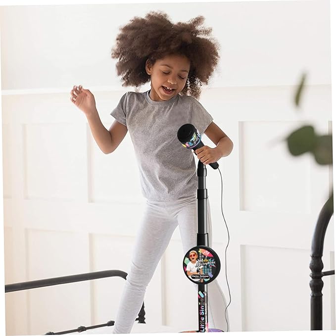 Microphone Stand for Kids, Kids with Stand Adjustable Height Led Light Detachable for Singing Play Party Gifts, with for