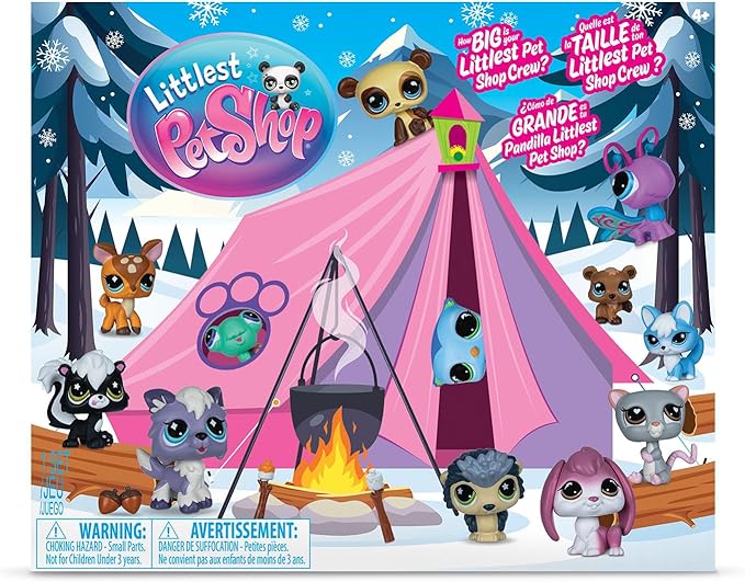 Littlest Pet Shop - Cozy Campfire Play Pack - Series 4 - Gen 7 Authentic LPS Bobble Head Toy Figure, Collectible Toy Animal, Ages 4+