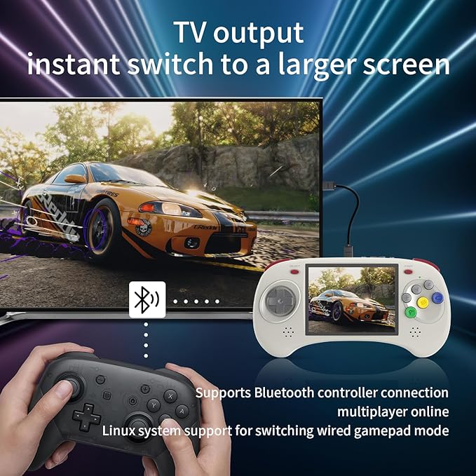 RG ARC D Retro Handheld Game Console , Dual OS Android 11 and Linux System with 128G SD Card 4541 Games Support 5G WiFi 4.2 Bluetooth Moonlight Streaming and TV Output (Gray)