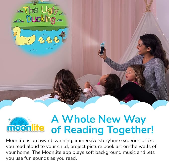 Moonlite Storytime The Ugly Duckling Storybook Reel, A Magical Way to Read Together, Digital Story for Projector, Fun Sound Effects, Toddler Early Learning Toys Gifts for Kids Ages 12 Months and Up
