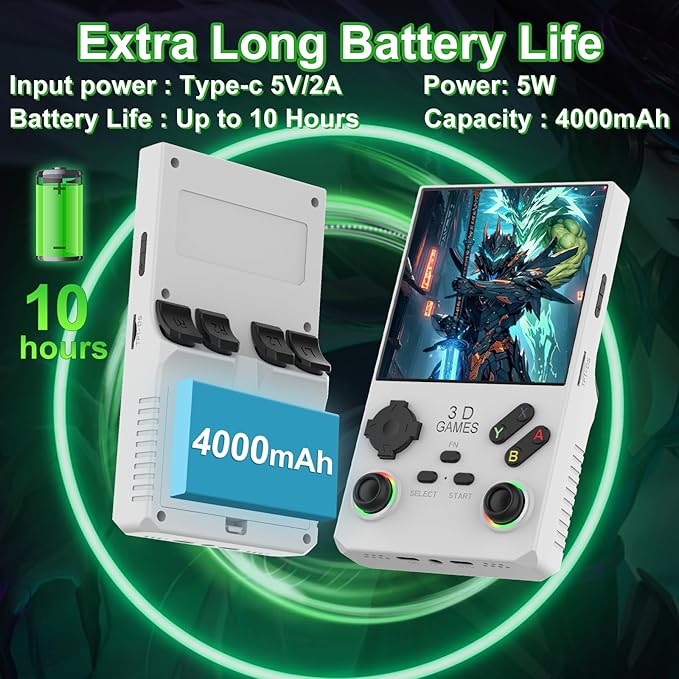RegiisJoy 2025 New Upgraded V40 Max Handheld Game Console, 40000 Games 4 inch IPS Screen Retro Gaming Console, 256G 4000mAh Portable Mini Pocket Handheld Emulator Gift for Adults