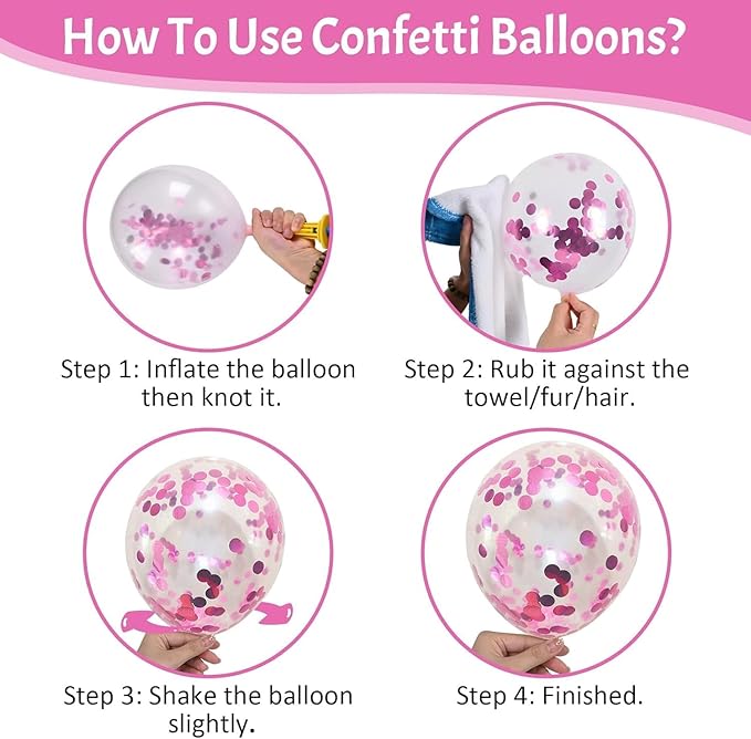 Paready Pink Balloons Set, 50 Pcs 12 Inch Metallic Pastel Pearl Light Pink Confetti Balloons Helium with Ribbon for Women Girls Wedding Bridal Baby Shower Princess Birthday Party Decorations