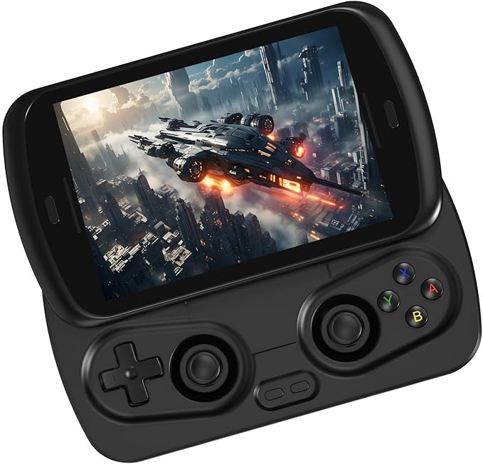 Anbernic RG Slide Retro Handheld Game Console , 4.7-inch LTPS in-Cell Screen Capacitive Joystick Android 13 System Support AI Assistant 5G WiFi Bluetooth 5.0 NO Game Card(Black-New)