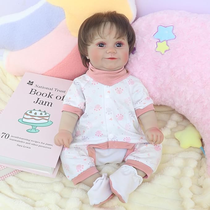 2 Sets Doll Clothes and Accessories for 20-22 Inch Dolls, 8 Pcs Clothes Outfits Including Jumpsuit, Doll Diapers, Bandana and Shoes