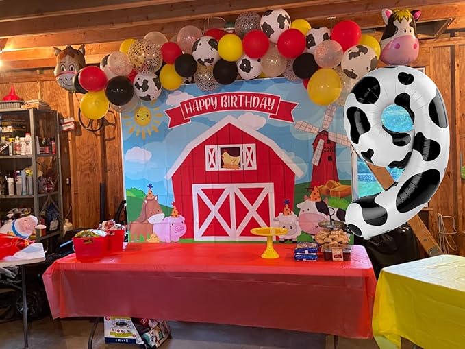 Cow Print 8 Balloon, Number Balloon 40 Inch Barnyard Birthday Decorations, 8 18 28 38 80 Birthday Balloons, 8th Cow Print Party Supplies, Number 8 Balloon
