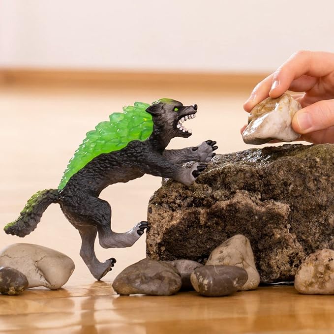Schleich Eldrador Creatures - 6" Stone Wolf Figurine - Fun Fantasy Animal Figure for Imaginative Play for Boys and Girls - Durable Rock Beast Toy - Cool Monster Toys for Kids Ages 7+ | 70153