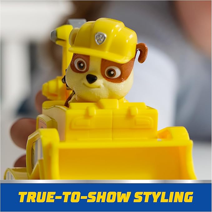 PAW Patrol, Rubble’s Bulldozer Toy Truck with Collectible Action Figure, Sustainably Minded Kids Toys for Boys & Girls Ages 3 and Up