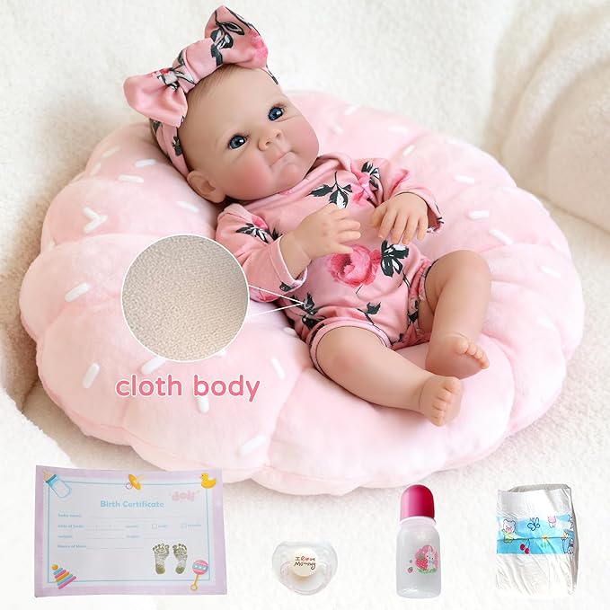 Realistic Reborn Baby Dolls-18 Inch Real Life Baby Dolls Girl Lifelike Baby Doll with Accessories for 3+ Years Old (Red)