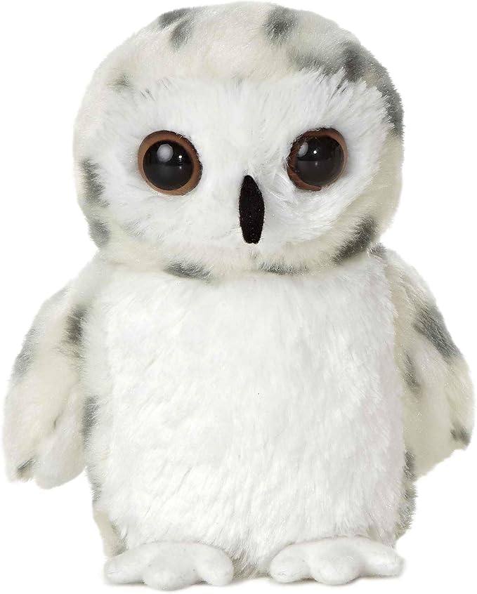 Aurora® Adorable Mini Flopsie™ Snowy Owl Stuffed Animal - Mini Companions Ready for Playful Adventures - for Kids All Ages, Toddlers, Adults, and Families - White 7 Inches