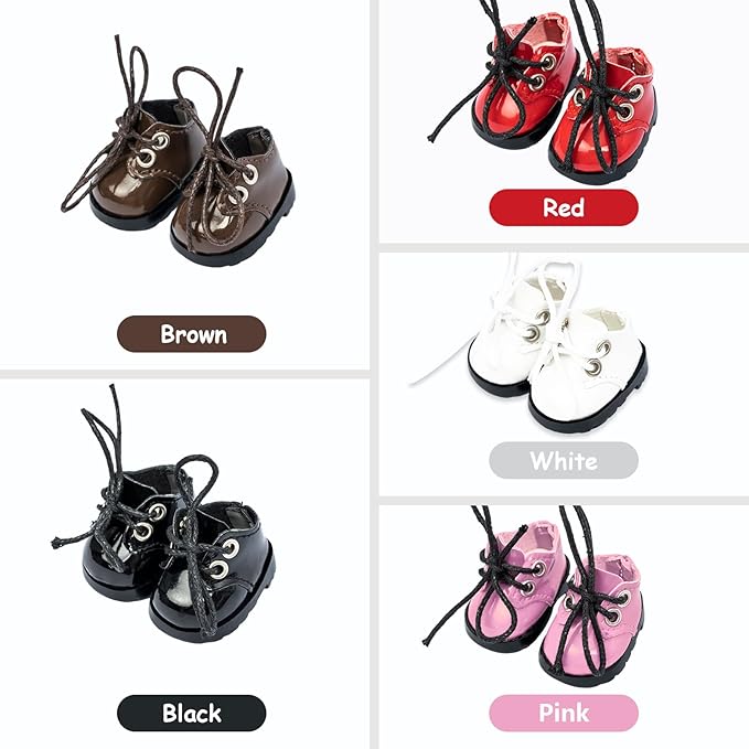 15-17cm Doll Shoes for 15-17cm Doll Boots, 6.7 inch Doll Shoes Accessories Easter Gifts (White)