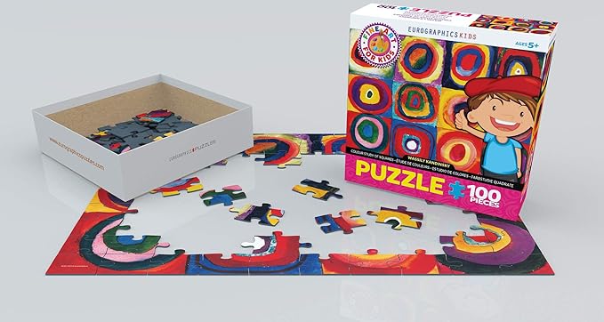 EuroGraphics Colour Study of Squares by Wassily Kandinsky 100-Piece Puzzle, Multicolor