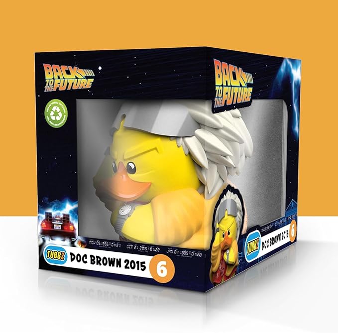 TUBBZ Boxed Edition 2015 Doc Brown Collectible Vinyl Rubber Duck Figure - Official Back to The Future Merchandise - Retro Comedy Action Film Movies