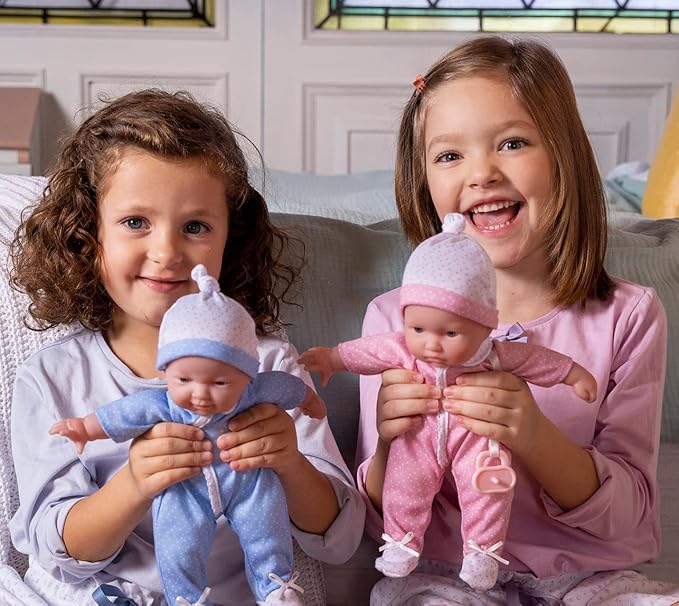 JC Toys La Baby 11" Soft Body Twin Baby Dolls – Removable Outfits and Reversible Sleeping Bag & Accessories– Small Baby Doll Toys for Children 12 Months +