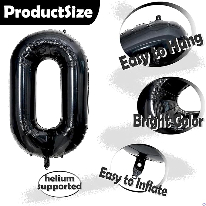 Black 30 Balloon Number with Gold Crown Balloons 40 inch 30 Birthday Balloon for 30th Birthday Party Decorations Supplies Anniversary for Men Women Him her (Foil Mylar Number 30 Balloons）