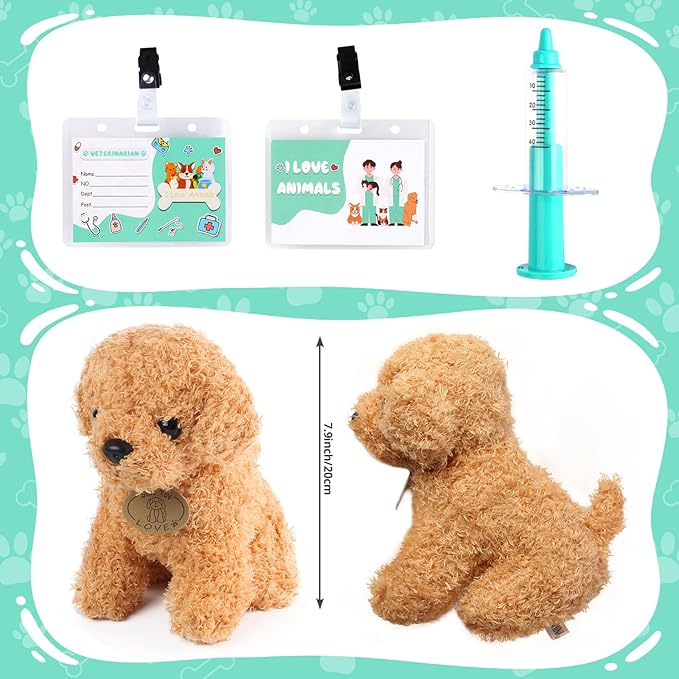 Kyson Veterinarian Costume for Kids 6 Pcs Animal Doctor Vet Dress Up Pretend Play for Boys Girls Halloween Career Day
