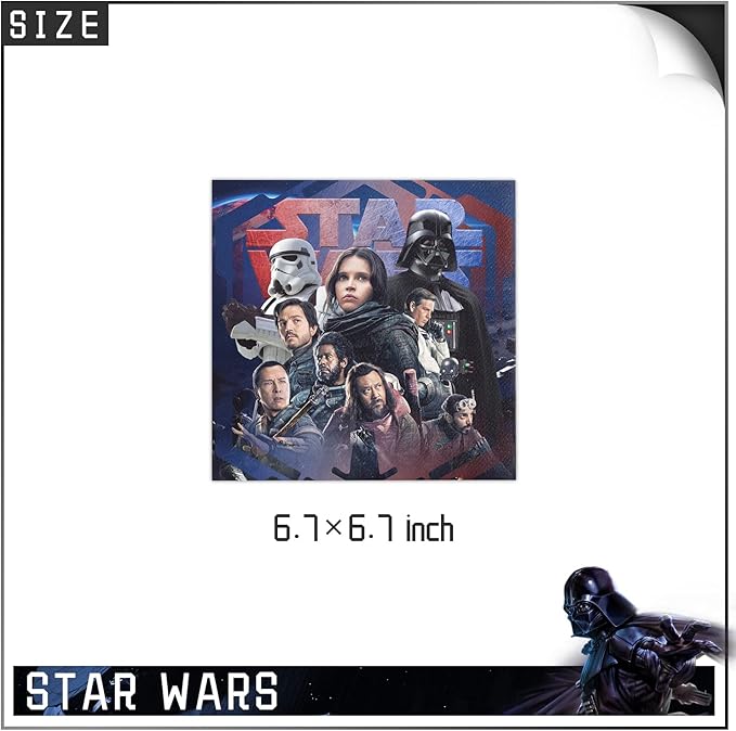 41Pack Star War Party Supplies include 20 plates, 20 napkins 1 Tablecloth for Star War birthday party decoration