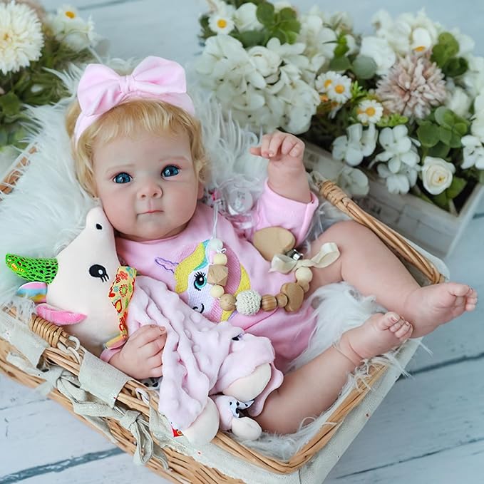 Reborn Baby Dolls - 20-inch Realistic Baby Doll Girl, Lifelike Newborn Baby Doll with Full Vinyl Body, Handmade with Accessories, Real Life Baby Doll for 3+ Years Old Kids Gifts