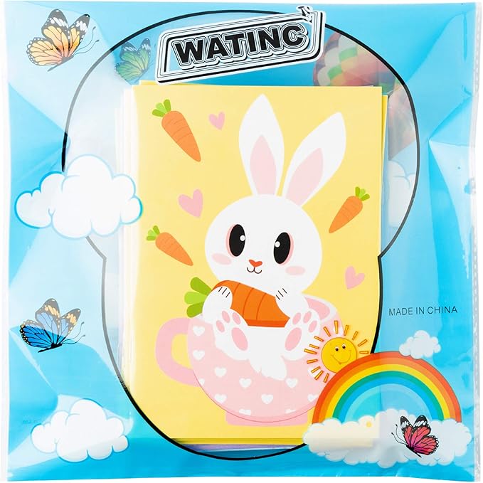 WATINC 24pcs Easter Coloring Books, DIY Art Book with Bunny Easter Egg Chick Pattern, Creativity Color Booklet for Birthday Gift, Easter Party Favor Goodie Bag Filler, Class Activity Supplies
