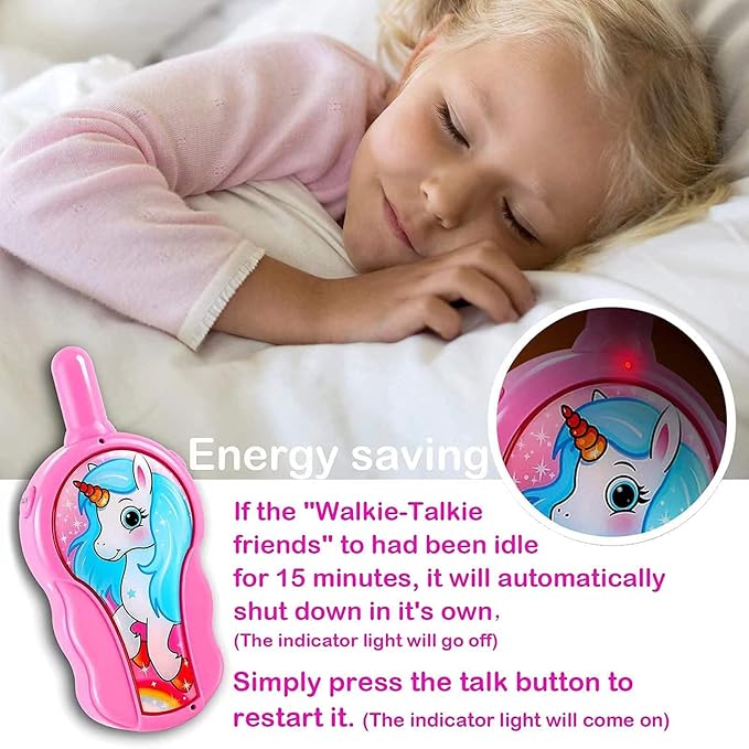 Mermaid Walkie Talkies for Girls, 2 Pack Kids Two Way Radio Toys, Long Range Toddler Toys for 3-8 Year Old, Ideal Birthday Christmas Easter Gifts for Indoor Outdoor Games