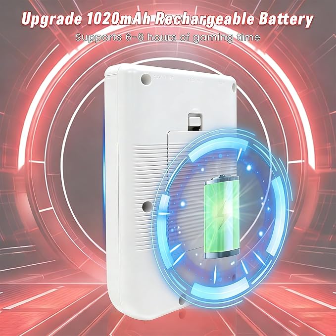 Retro Handheld Games Console Built-in 400 Video Games, Portable Handheld Emulator with 3.0" HD Screen and Rechargeable Battery, Support Connection to TV and 2 Players, Gifts for Boys and Girls (White)
