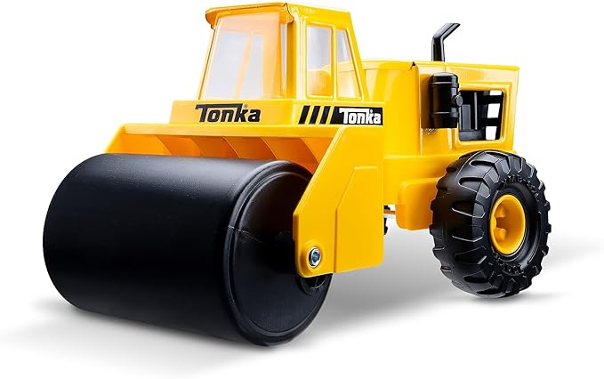 Tonka Steel Classics - Steam Roller - Made with Steel, Yellow Toy Truck, Boys and Girls, Toddlers Ages 3+, Big Construction Truck, Birthday Gift, Holiday, Ages 4+