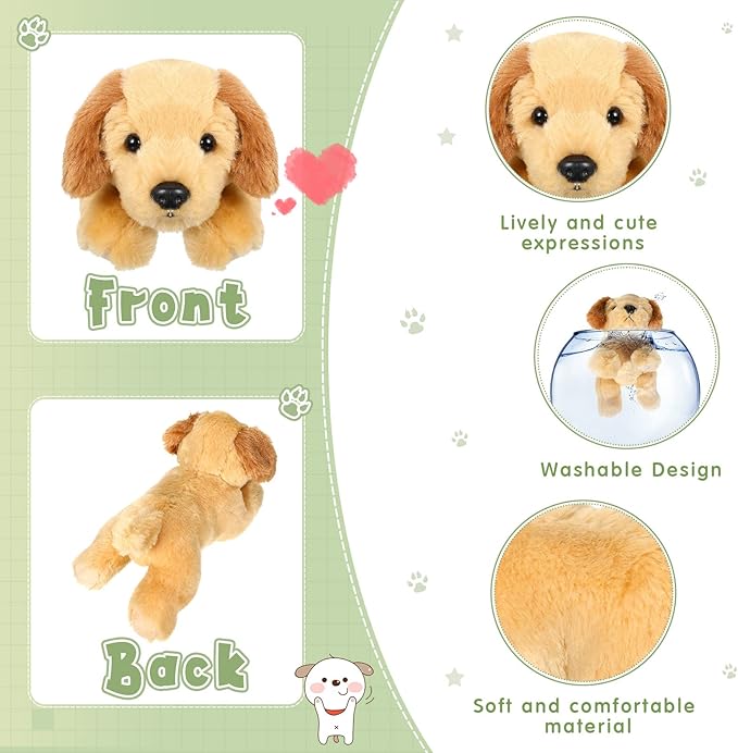 Skylety 3 Pcs 7.87 Inches Dog Stuffed Animal Plush Dogs Soft Plush Toy Pillow Fluffy Puppy Set for Puppy Birthday Party Favor Home Decor(Mountain Dog, Schnauzer, Labrador)