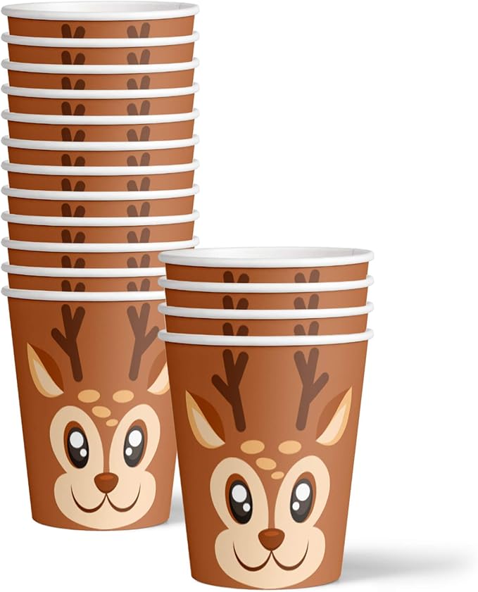 Reindeer Birthday Party Supplies Set Plates Napkins Cups Tableware Kit for 16