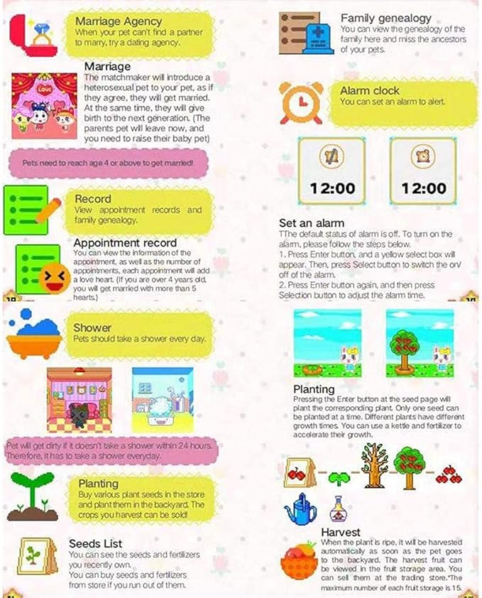 Electronic Pet Game Machine, Pets Game Machine Handheld Virtual Pet Toy for Children and Adults, USB Charging