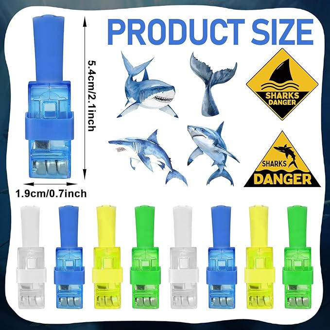 36Pcs Under the Sea LED Finger Lights Cartoon Shark Party Favors Glow in the Dark Light Up Finger Lights Ocean Animal Themed Toys Bulk for Birthday Party Goodie Bag Stuffer Birthday Classroom Prize