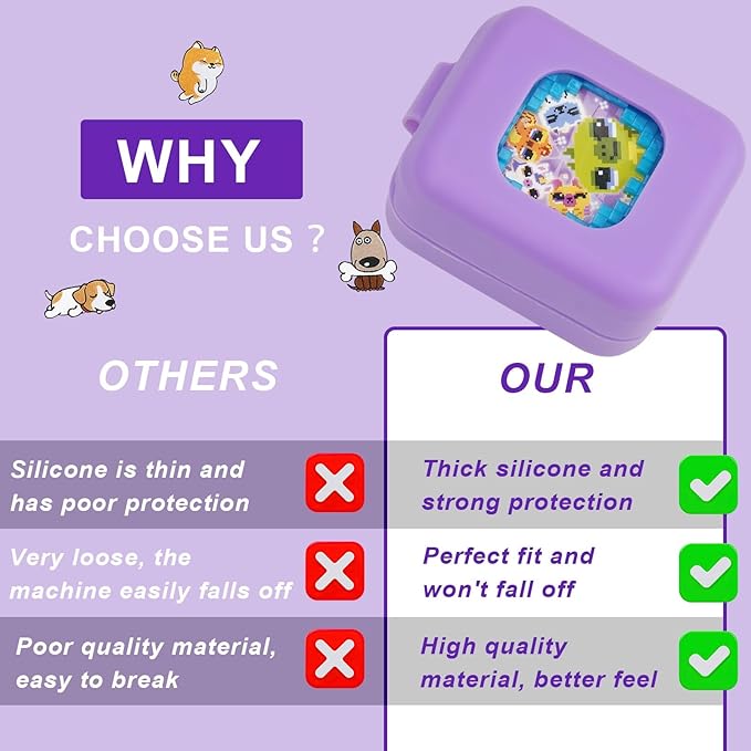 YouKnow Silicone Case for Bitzee Magicals Interactive Toy Digital Pet and Case, Protective Skin Sleeve for Bitzee Virtual Electronic Pets Accessories (Case Only) (Purple)