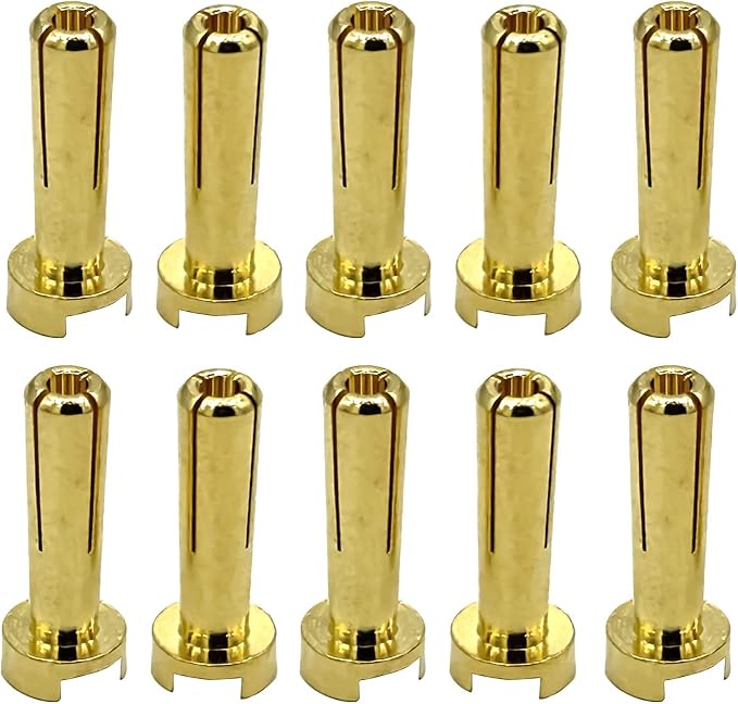 10pcs 4mm Bullet Banana Plug Connector Male for RC Model Vehicle Car Motor ESC LIPO Battery DIY Parts Gold Plated
