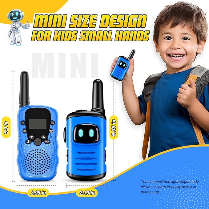 Rechargeable Walkies Talkies for Kids Toys: 2 Pack Walkie Talkies for Kids Easter Birthday Gifts for 3 4 5 6 7 8 Year Old Boys Grandkids Toys for 3-8 Year Old Boys