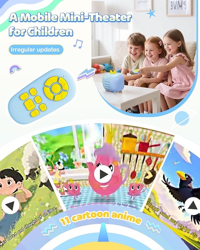 Kids Story Machine Toys for 3-8 Year Old Boys Girls, Toddler TV Toys with Video Player, Music Player, 100+ Stories, Alarm Clock, Game, Chritmas Birthday Festival Gift for Kids (Blue)