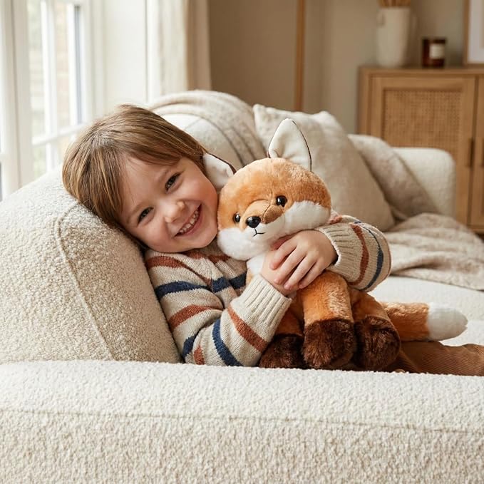 Cute Red Fox Stuffed Animal Plush Toy with Big Soft Tail for Kids Boys Girls Birthday Bedtime Gift, 13 inches