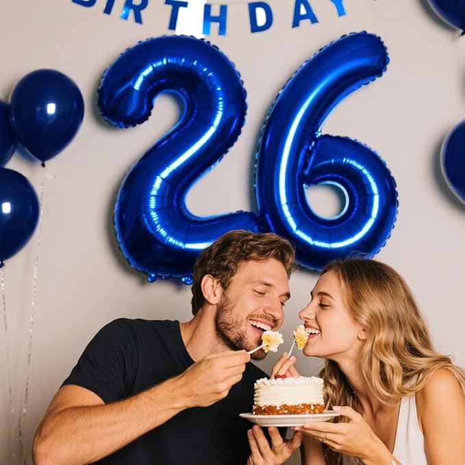40 Inch Navy blue Number 26 Digital Balloon,Jumbo Mylar Foil Helium Balloon for 26 Balloons for Birthday Party,Wedding Anniversary Party Decorations